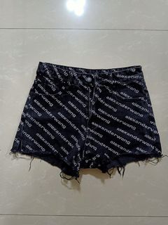 Original alexander wang monogram denim shorts for women