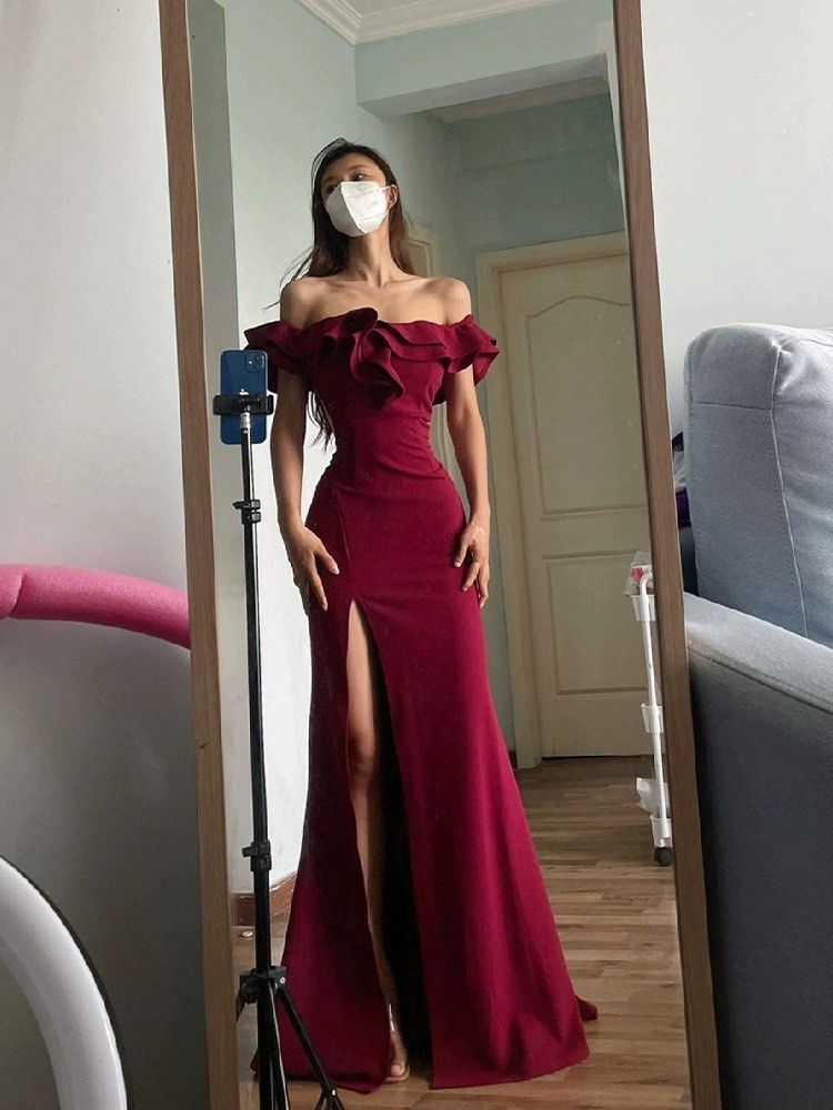 sachin and babi light blue dress Elegant Formal Dress Red Black Sleeveless Mermaid Maxi Dress – chiclody main image 1