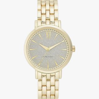 (Preorder) Nine West Gold Tone Glitter Bracelet Watch