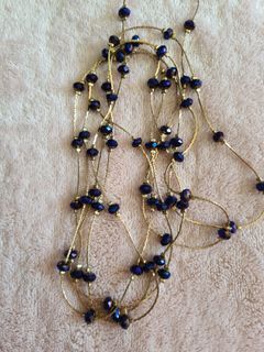 Purple Faceted Bead Adjustable Long Necklace