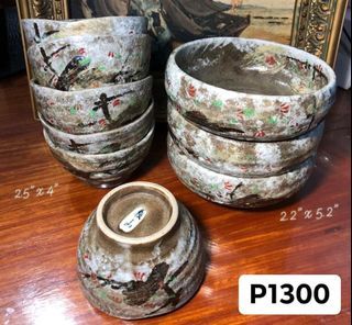 Rare Design Stoneware Japan Bowls