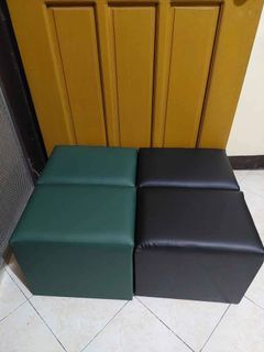 Rectangle Stool Chairs Leather Finish