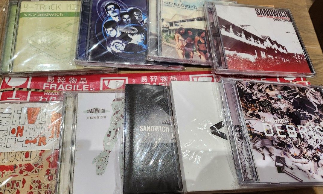 Sandwich Set Rare OPM CDs (Category: Vintage Collectibles) located in Manila. Submitted by vectorsigma (Listing ID 1301345371, Image 1). Description: - sold as set only - mint condition, never been played, just checked the inlays - minor dirt and smudges might be present - buyer shoulders shipping cost - LBC only - bank or gcash - PM for questions TY.