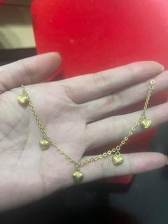 Saudi Gold hear charms bracelet