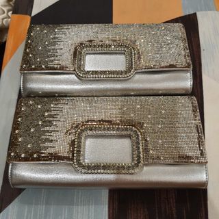Silver Diamond Sequin Evening Bag