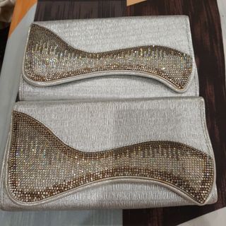 Silver Diamond Sequin Evening Bag