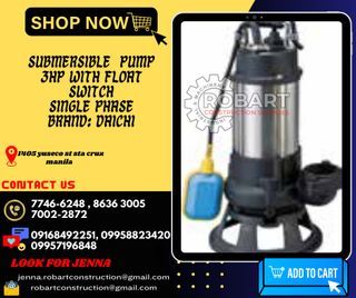 submersible  pump for seawage  model: S-3031P 3HP  Single Phase brand: DAICHI