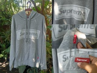 Supreme Spell-out logo Gray Hoodie