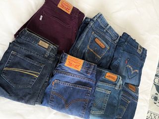 Take all Levis pants jeans. Lowe waist or midwaist