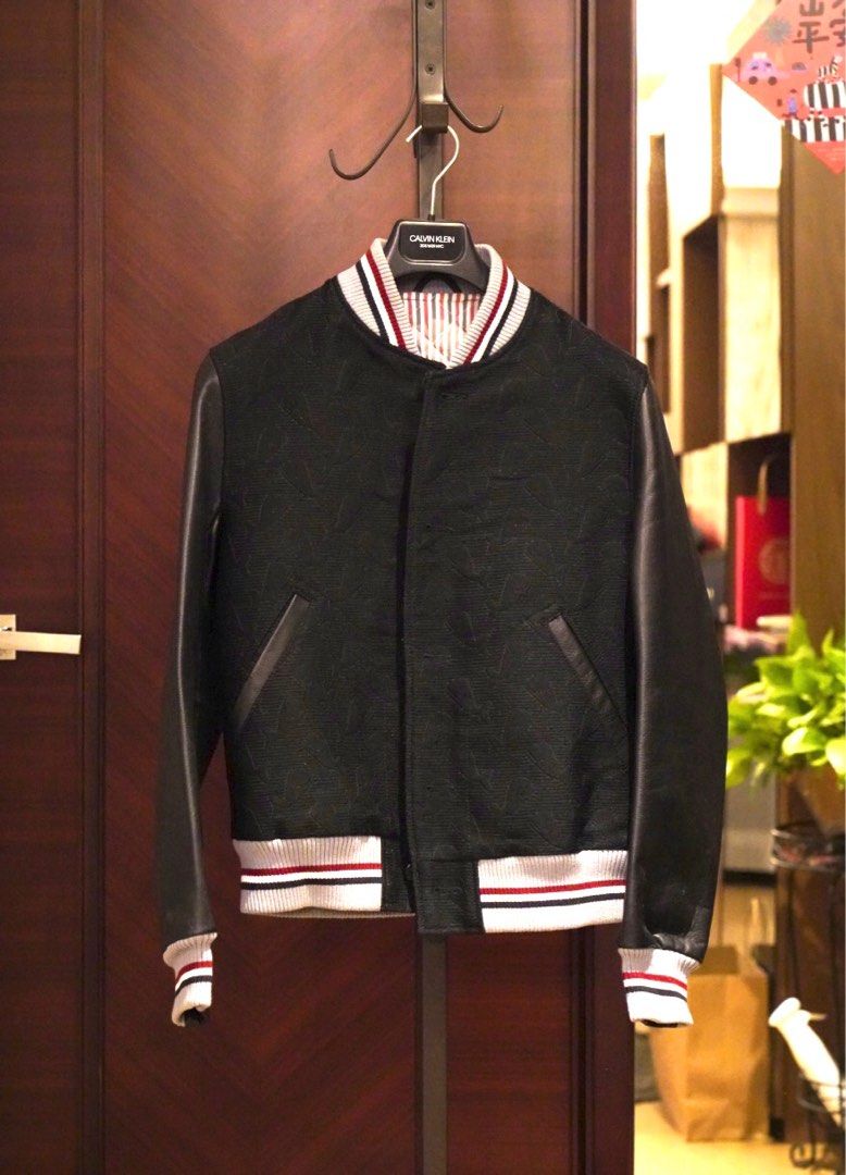 Thom Browne Baseball Leather Sleeves Jacket