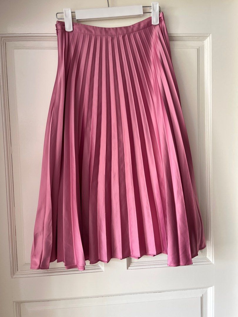 Satin pleated midi skirt topshop cheap