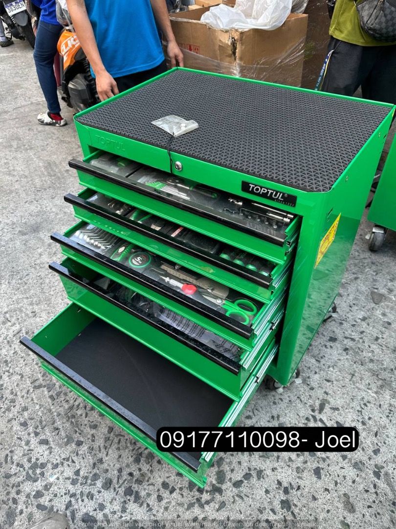 Toptul Green Mechanical Tool Set (Category: Construction Tools & Equipment) located in Manila. Submitted by joeyroque09 (Listing ID 1301382585, Image 3). Description: Toptul Green Mechanical Tool Set Model: GCAJ0006 Specs: 157 pcs .