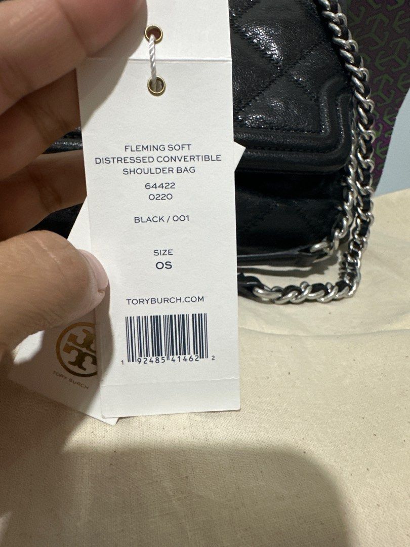 Tory Burch Fleming soft distressed convertible shoulder bag, Barang Mewah, Tas & Dompet di Carousell