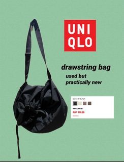 UNIQLO black drawstring bag