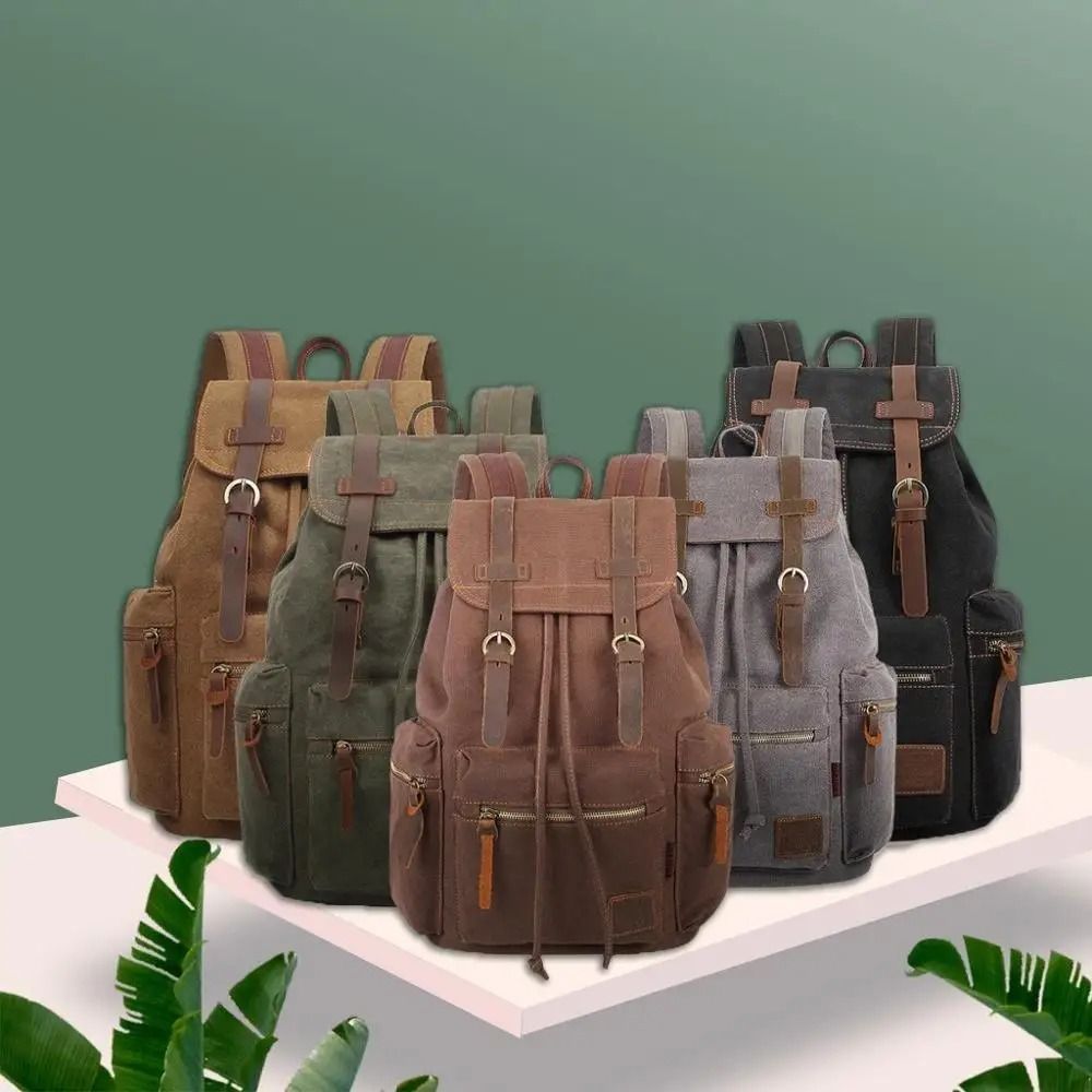 Vintage casual canvas backpack hot sale
