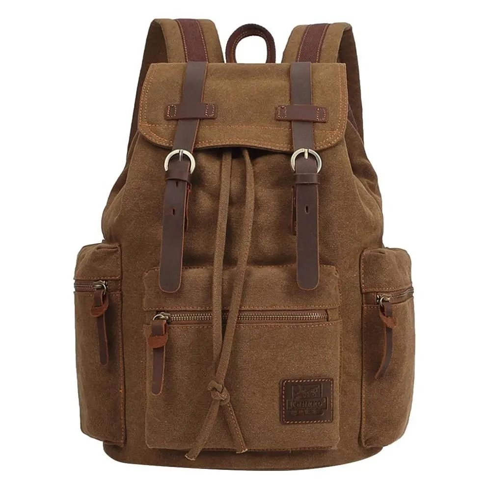 Vintage casual canvas backpack top