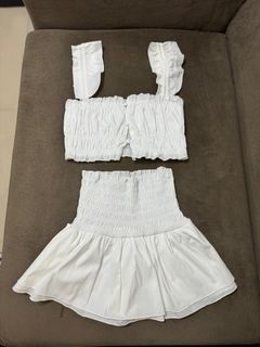 White summer skirt and top coordinates