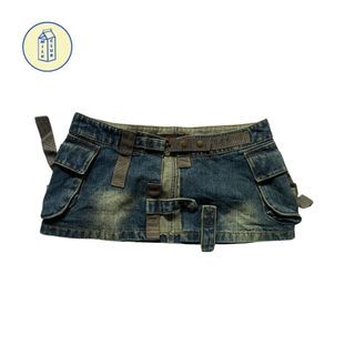 Y2K Lain Denim Wrap Belt  Trendy Accessory | Women's  Skort | Micro Sexy Skirt