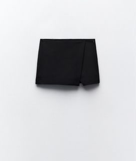 Zara Asymmetric Skort Black
