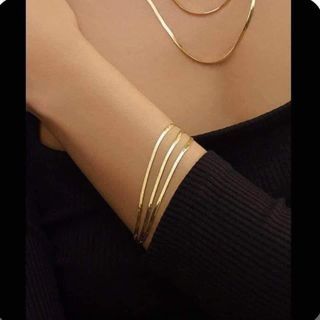 18k saudi gold|Flat Chain Bracelet