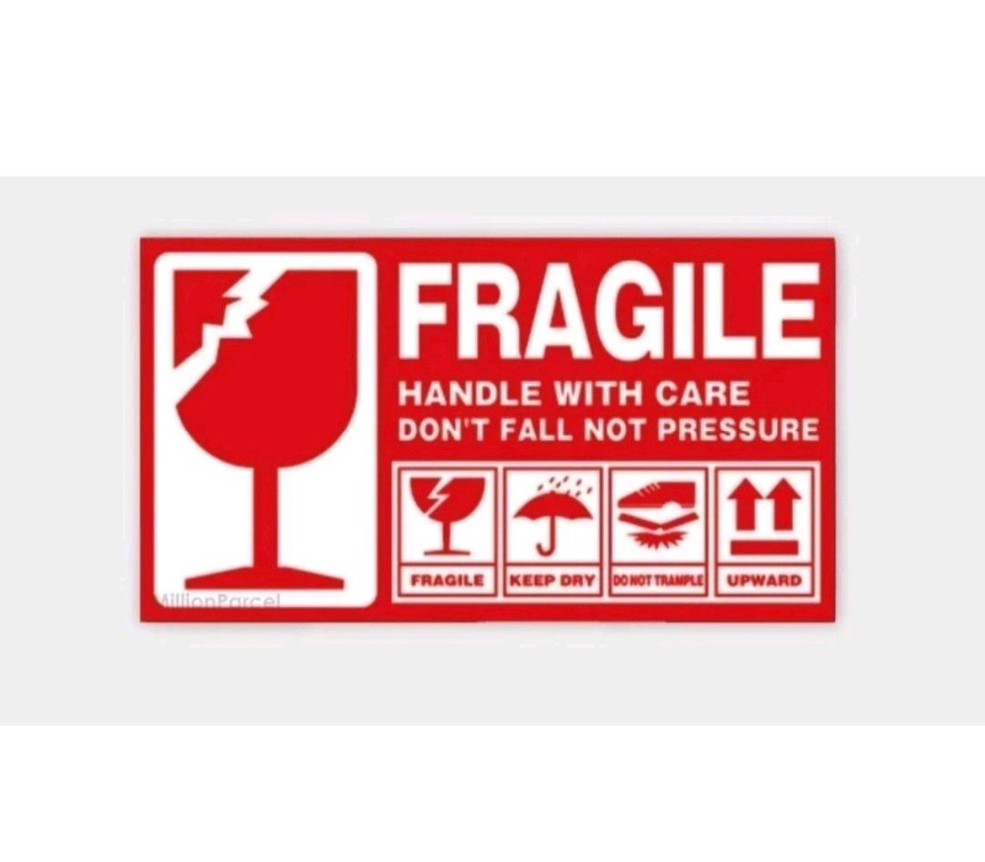 500pcs Fragile Label Sticker Handle With Care Sticker Shipping Label ...
