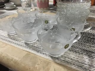 6 sets Glass Tea Cups & saucer