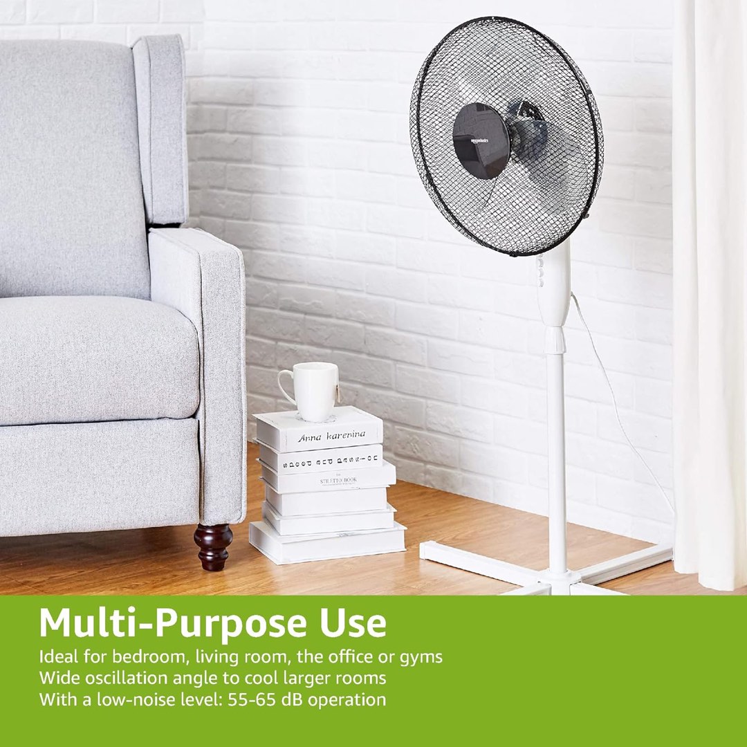 Amazon Basics 3Speed Oscillating Pedestal Floor Fan with Tiltable Head