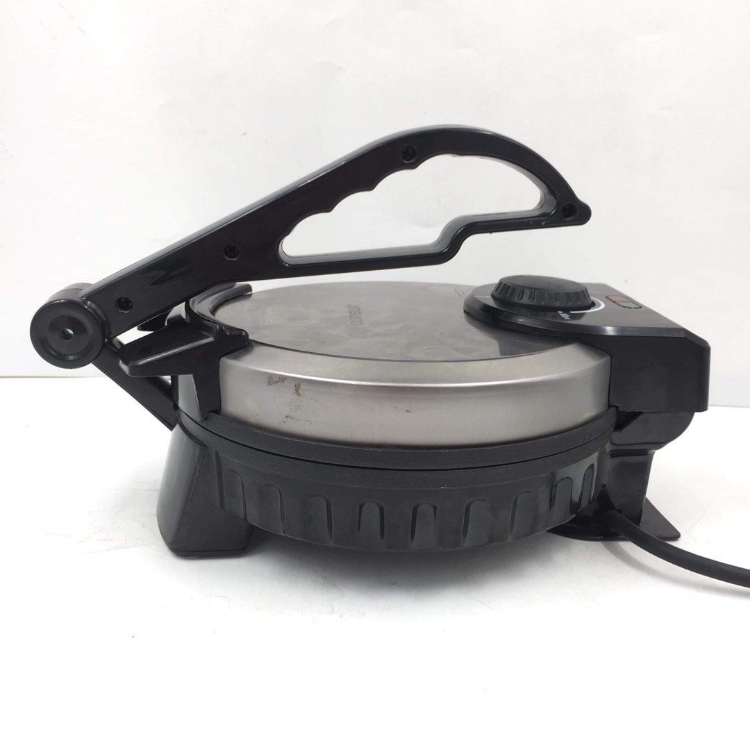 AMBIANO Roti Maker Kitchen (Category: Breadmakers) located in Pasay City. Submitted by enrico_appliances (Listing ID 1306078248, Image 3). Description: Description: -Power Rating: 220-240V ~ 50-60Hz / 900 Watts -Material: Made of stainless steel with cover for the plates -Designed and finished with low energy consumption -Good for making perfectly round and well-cooked Rotis -Equipped with handle to press the plates together NOTE: Item has minima