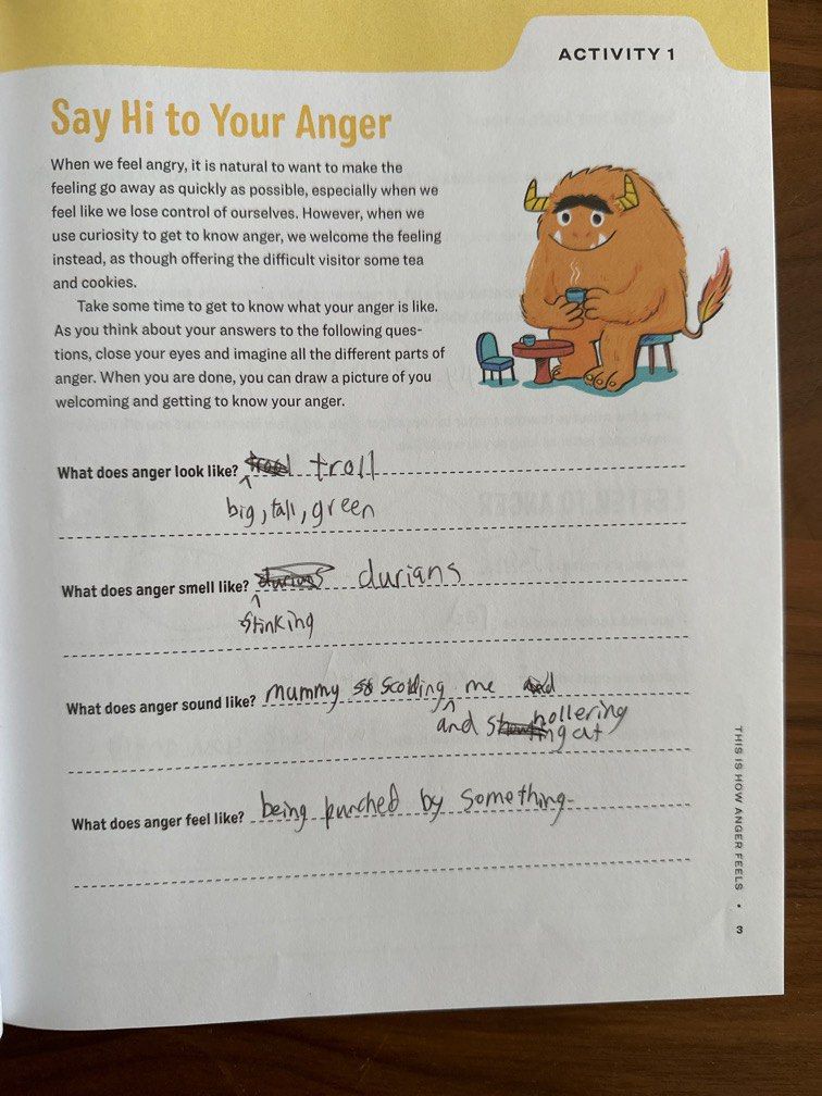 Anger Management workbook for kids on Carousell