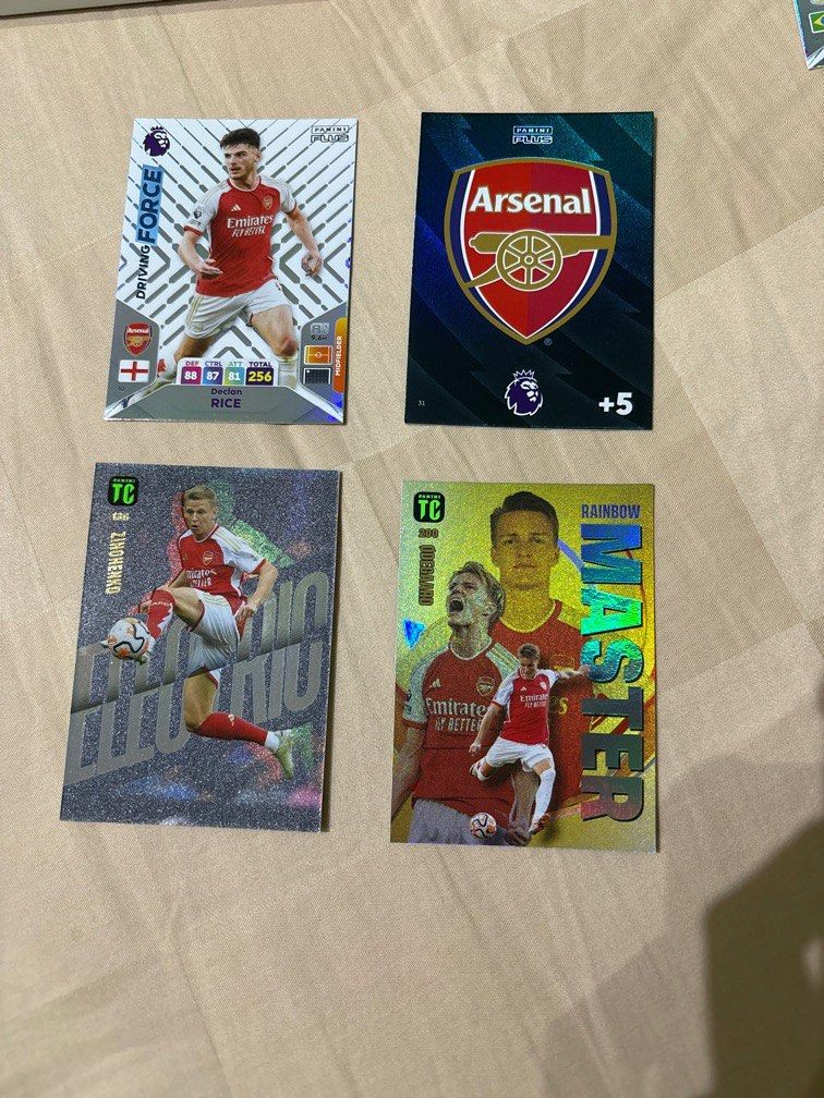 ARSENAL (DECLAN RICE ZINCHENKO ODEGAARD) CARDS, Hobbies & Toys, Toys