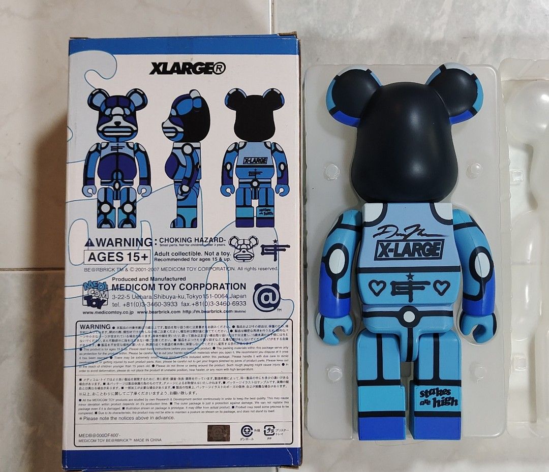 Autographed Bearbrick XLARGE David Flores Blue 400%