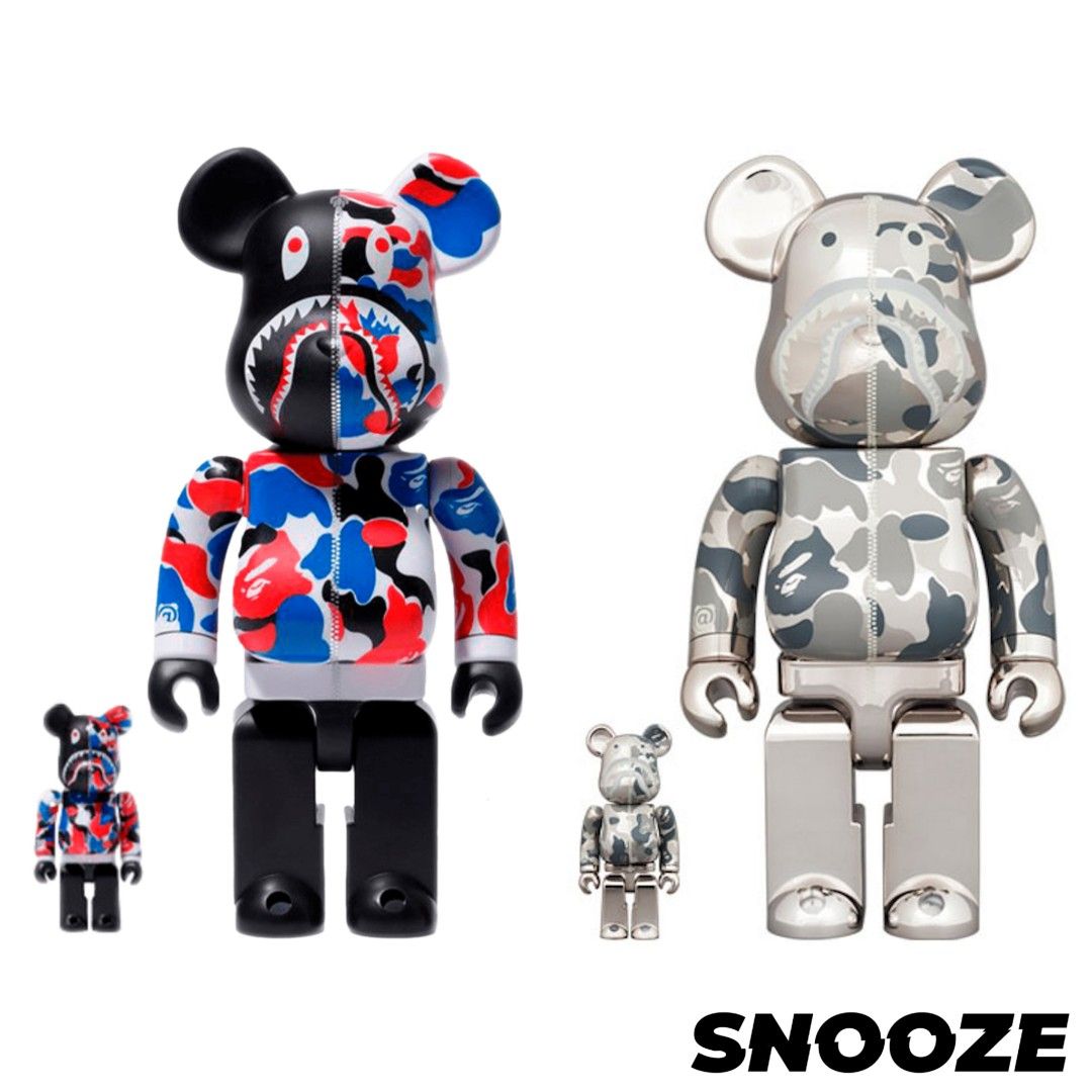BE@RBRICK BAPE CAMO SHARK 400％ SILVER（BE@RBRICK | BAPE X