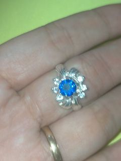Blue Stone Sterling Silver Ring size 6.5