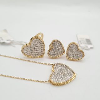diamond ring earring necklace SET 8.7grams 14k gold 1.65ct dia  NECKLACE 4.1grams 14k gold .83ct dia 18"  COD METRO MANILA
