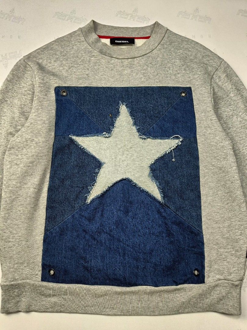 DIESEL DENIM STAR PULL OVER SWEATSHIRT
