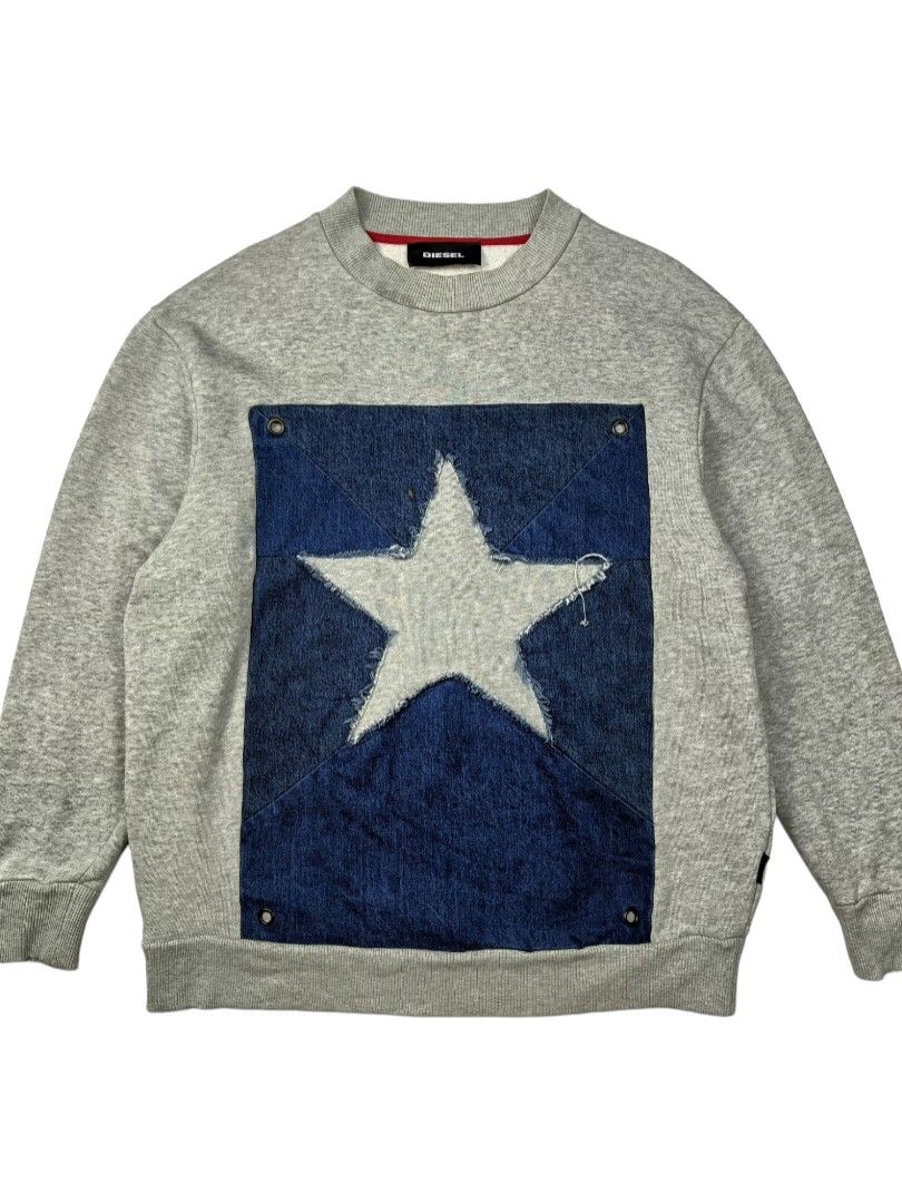 DIESEL DENIM STAR PULL OVER SWEATSHIRT
