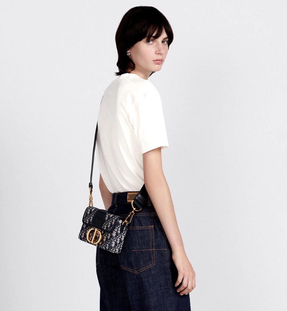 DIOR 30 Montaigne Box Bag Blue Dior Oblique Jacquard Luxury Bags Wallets on Carousell