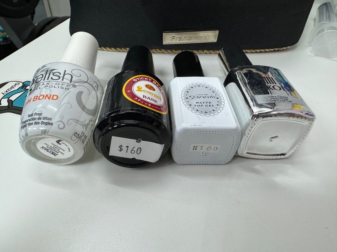 Gel甲基礎功具全新gelish ph bond/ 已使用Bettygel base, Presto matte