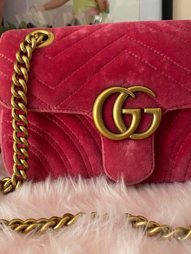 Gucci marmont velvet wallet on chain deals