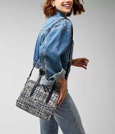 Fossil sydney satchel blue multi store
