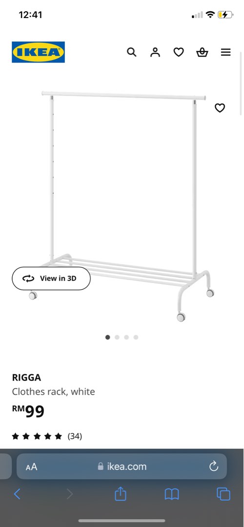 Ikea Rac IKEA RIGGA, CLOTH RACK, RAK IKEA, RAK BAJU IKEA, SANGKUT BAJU IKEA ...
