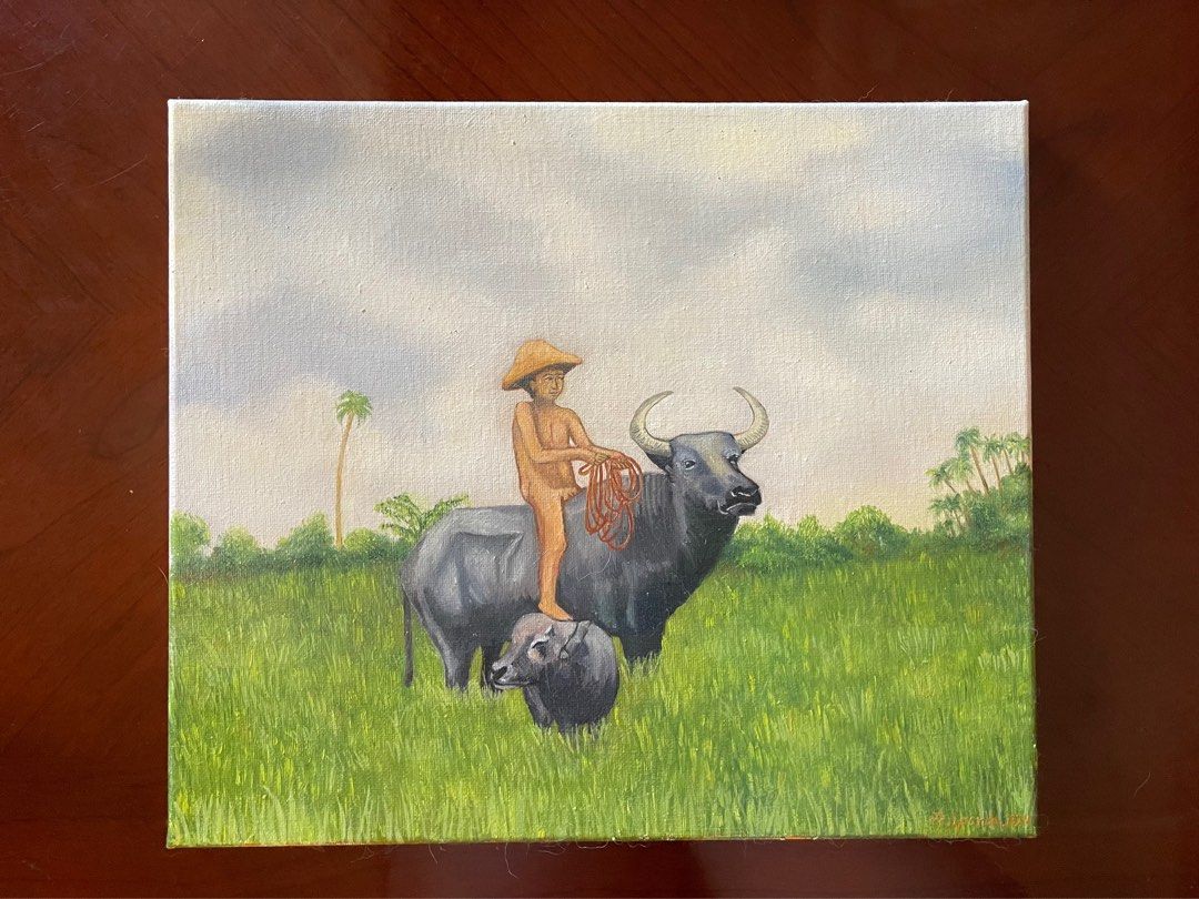 Kalabaw Oil Painting (Category: Wall Decor) located in Antipolo. Submitted by ljanedp (Listing ID 1306157945, Image 3). Description: Kalabaw Oil on Canvas 12x14 inches.