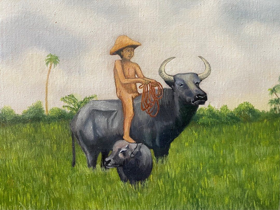 Kalabaw Oil Painting (Category: Wall Decor) located in Antipolo. Submitted by ljanedp (Listing ID 1306157945, Image 2). Description: Kalabaw Oil on Canvas 12x14 inches.