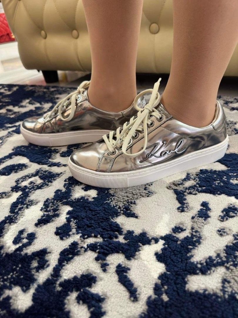 Karl lagerfeld silver sneakers online