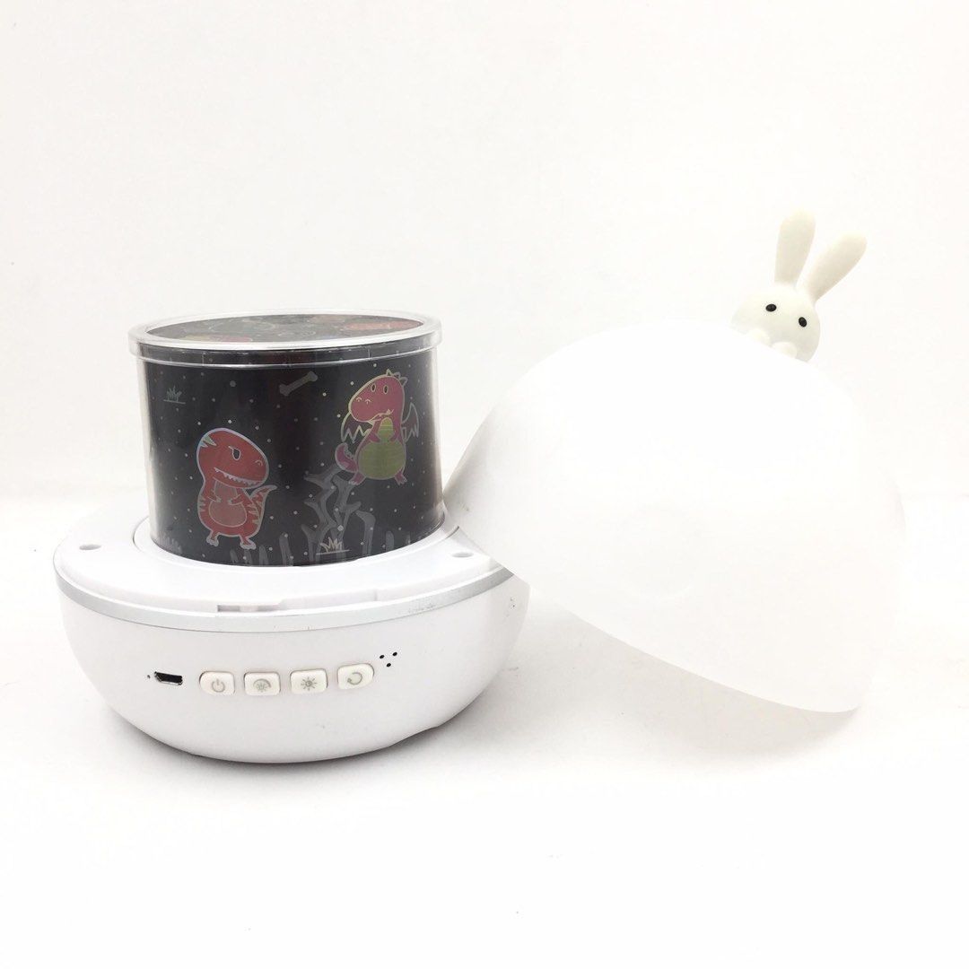 MAGIC LIVING Moonlight Bunny Projector LED Nightlight (Category: Projectors) located in Pasay City. Submitted by enrico_appliances (Listing ID 1306062343, Image 2). Description: -Input Voltage: 5 Volts / 1200mAh battery capacity -Materials: Made of ABS Plastic + PVC -Projects with lid off and on -Has different color patterns -Comes with different films -Ideal for kids' bedroom, play room NOTE: Please refer to the actual posted photos as primary r