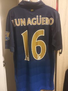 Manchester City Away 2014-2015 Football Kit/Football Jersey Nike with Sergio Aguero nameset