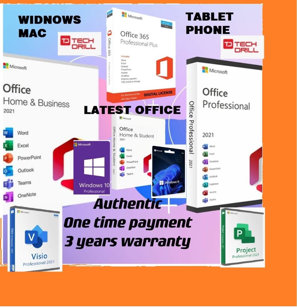 microsoft office 2021 latest office key office 2019 office 2016 office 365 windows mac tablet phone 5 devices microsoft windows 11 windows 10 pro home upgrade628630595667211125