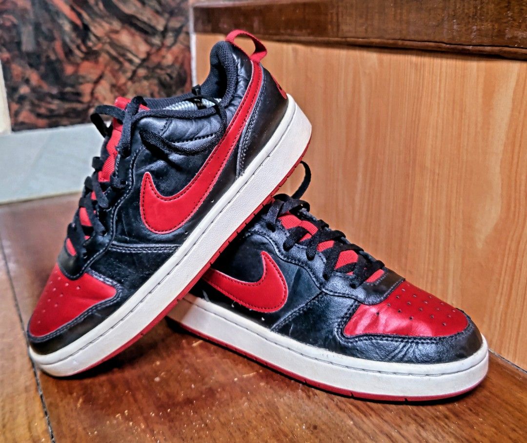 Nike Court Borough Low Black Red size 23 5 cm Women s Fashion Footwear Sneakers on Carousell