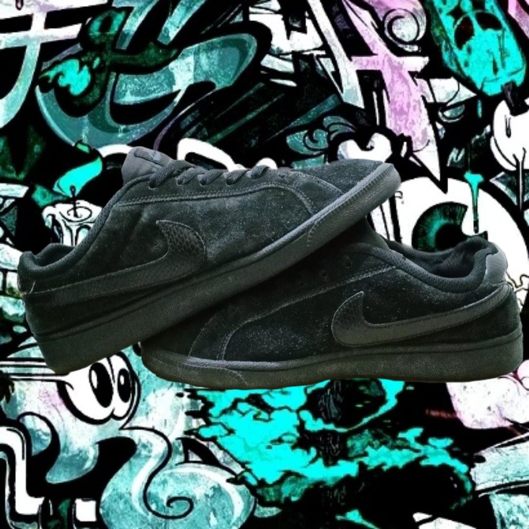 Nike Court Majestic Suede Low Full Black Snake Skin Swoosh Fesyen Pria Sepatu Sneakers di Carousell