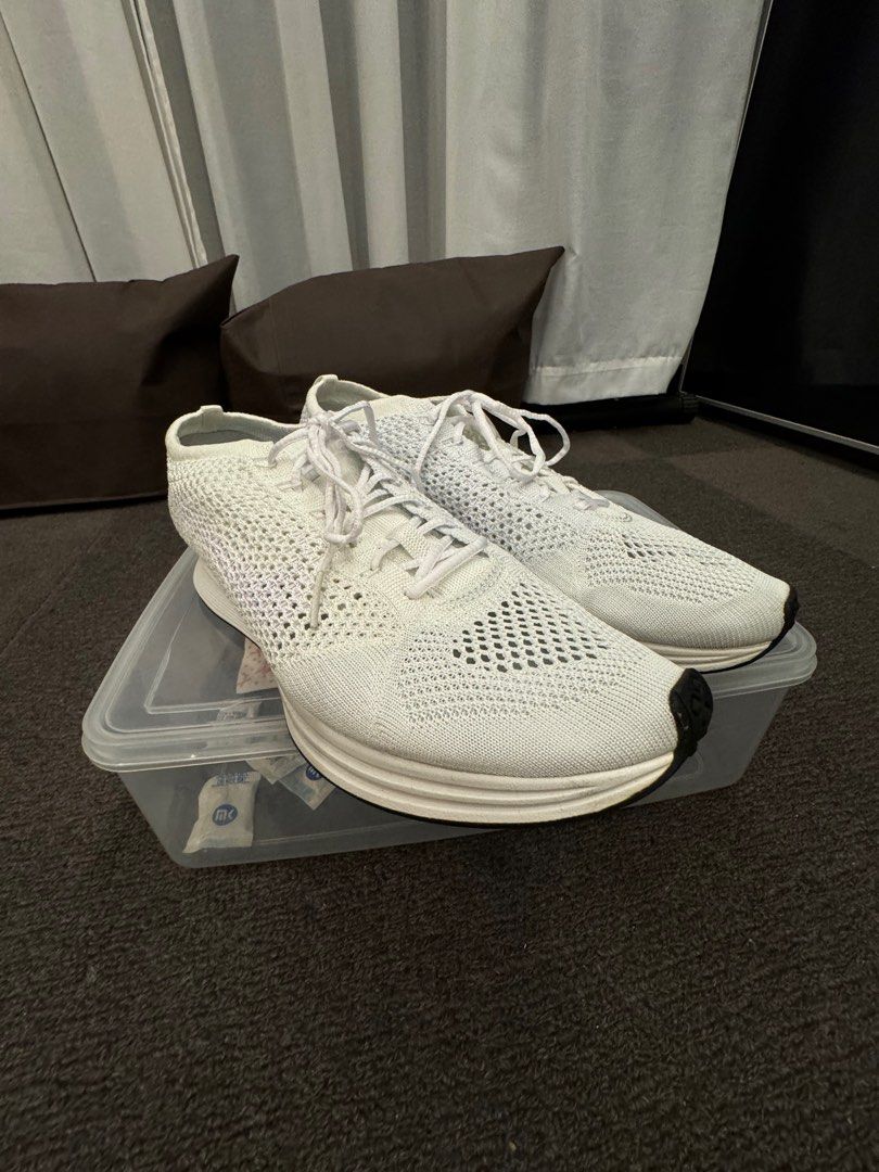 Authentic Nike Flyknit Racer Triple White